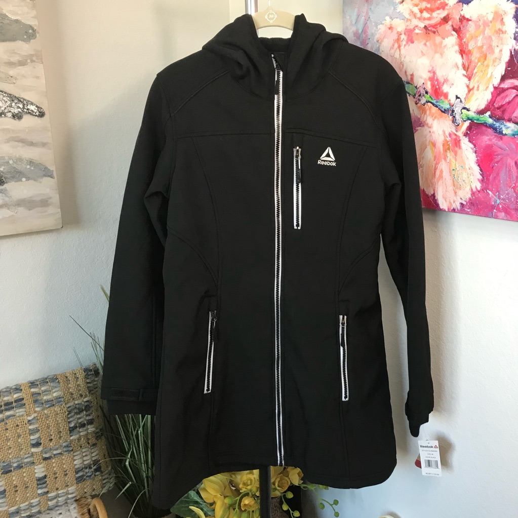 Reebok Men’s Black Hoodie Jacket Size M Nwt